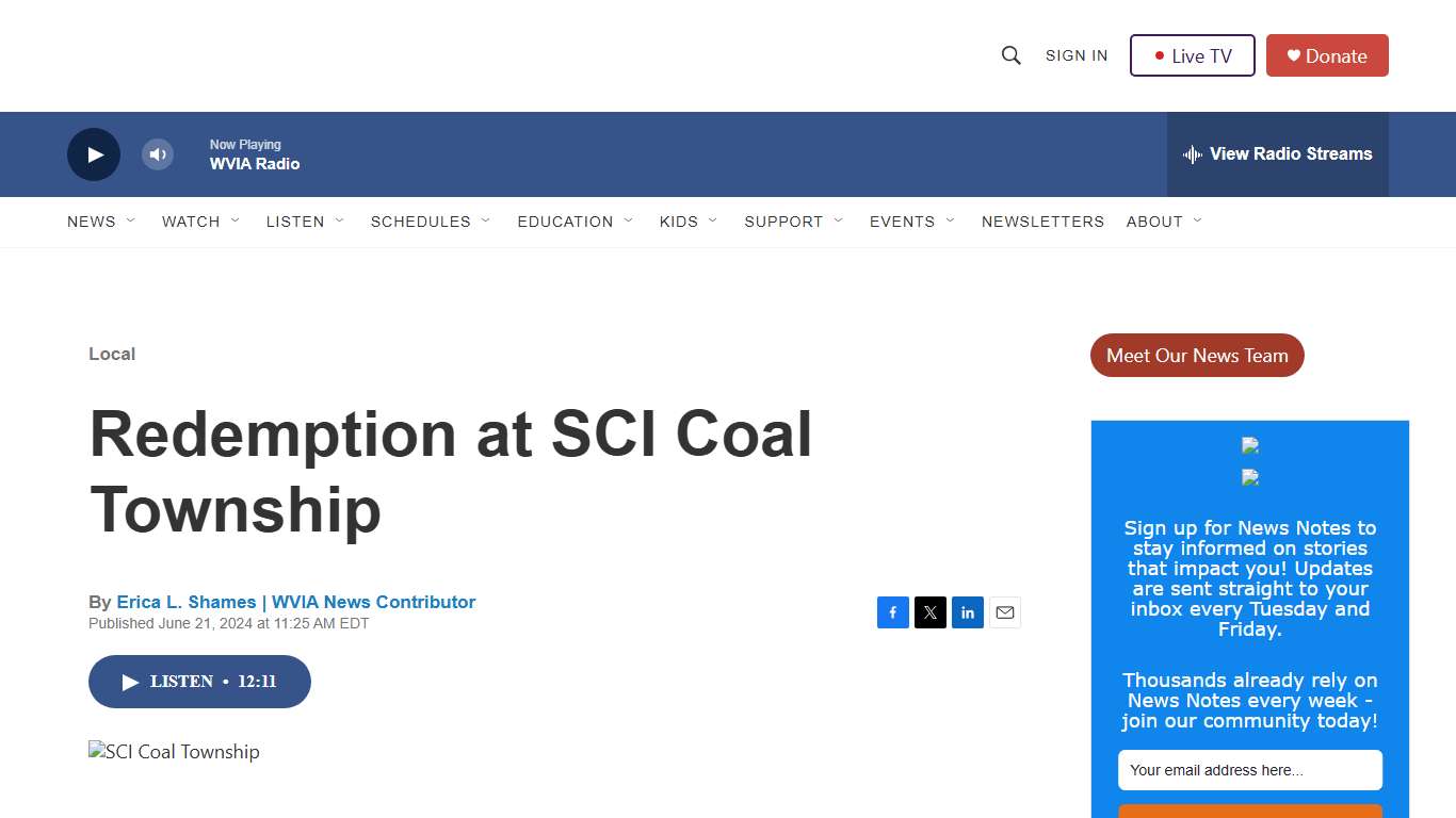 Redemption at SCI Coal Township